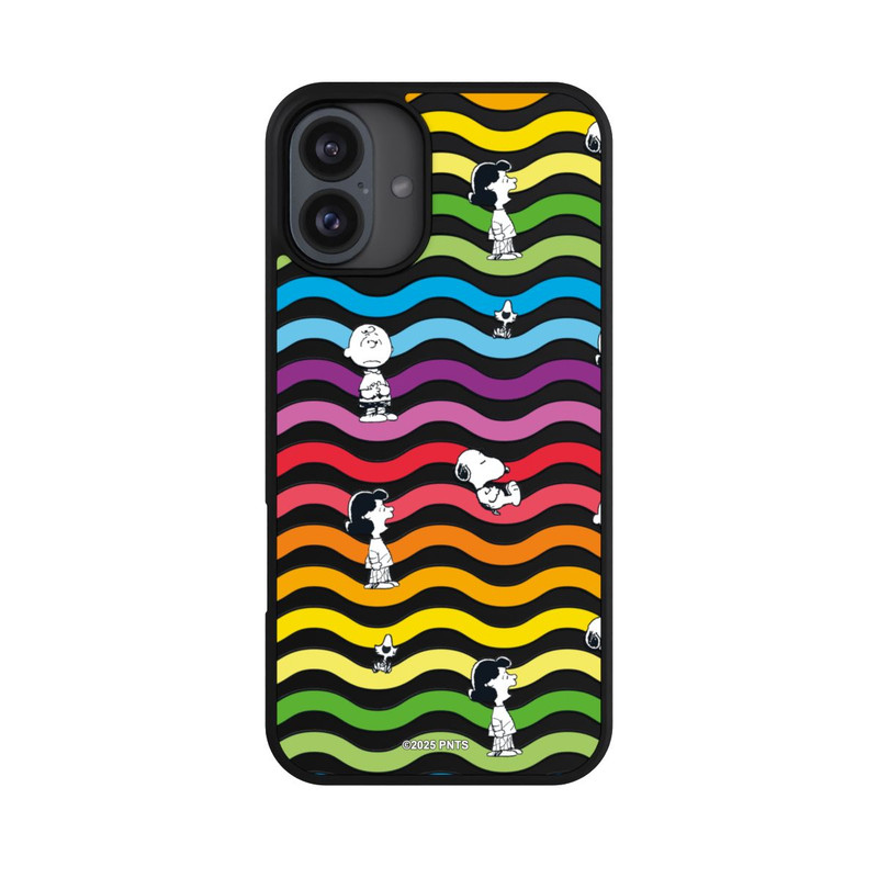 iPhone 16 Plus Base Case Snoopy Pattern Rainbow Transparent