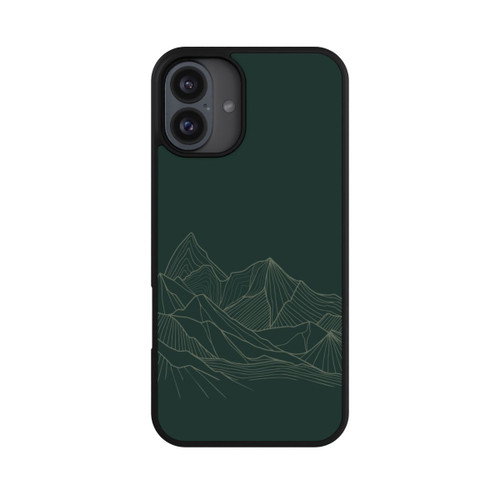 Apple iPhone 16 Plus Base Case Berg Line Art Grün