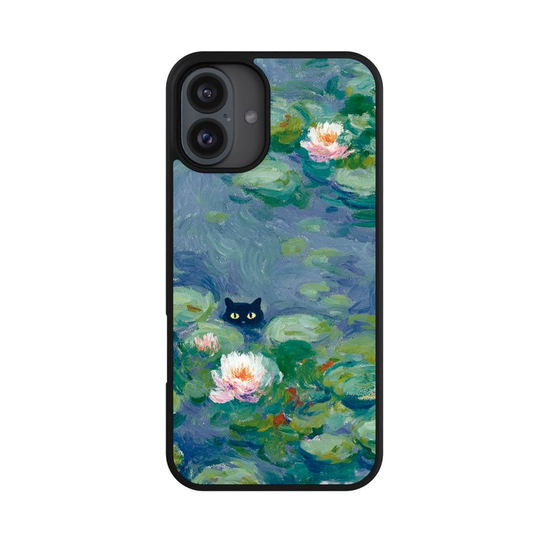 iPhone 16 Plus Base Case Katze im Teich Gemälde Impressionismus
