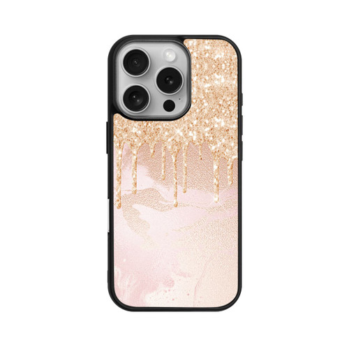 Apple iPhone 16 Pro Base Case  Roségoldener Glitzer Tropfen Look