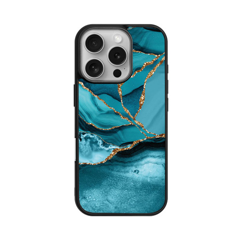 Apple iPhone 16 Pro Base Case Eisblaue Marmor Landschaft