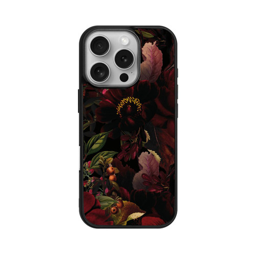 Apple iPhone 16 Pro Base Case Dunkle Rote Vintage Barock Rosen