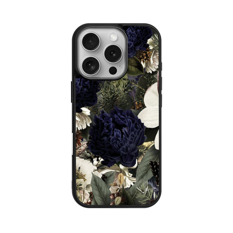 iPhone 16 Pro Base Case Dunkle Mitternachts Barock Vintage Blumen