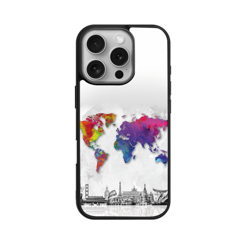 Apple iPhone 16 Pro Base Case Weltkarte mit Skyline