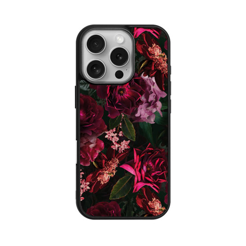 Apple iPhone 16 Pro Base Case Dunkle romantische Vintage Rosen und Pfingstrosen