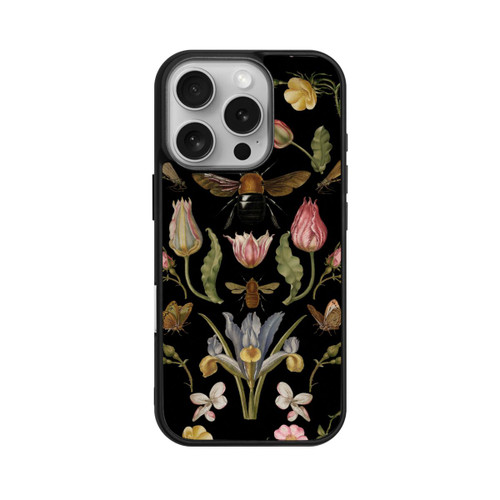 Apple iPhone 16 Pro Base Case Wildblumen und Biene Schwarz