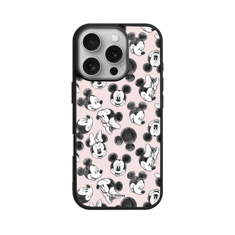 iPhone 16 Pro Base Case Minnie & Mickey Viele Gesichter Pink