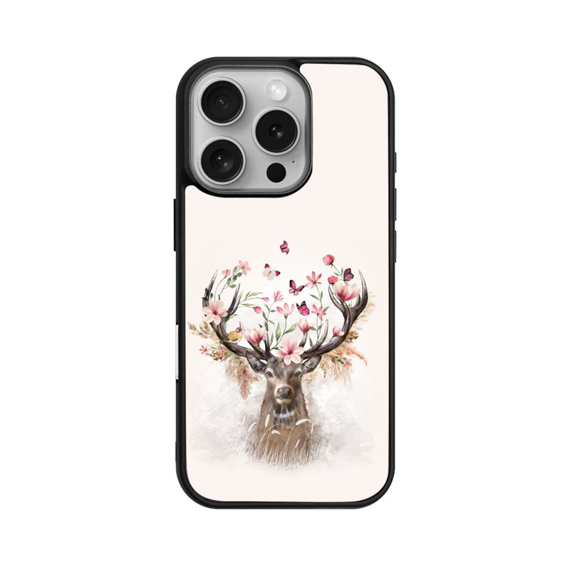 iPhone 16 Pro Base Case Hirsch Blumen Geweih