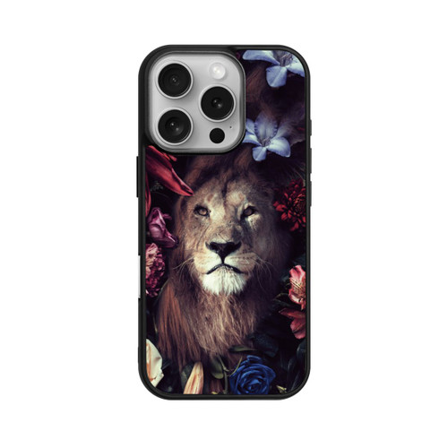 Apple iPhone 16 Pro Base Case Löwe Blumenrahmen