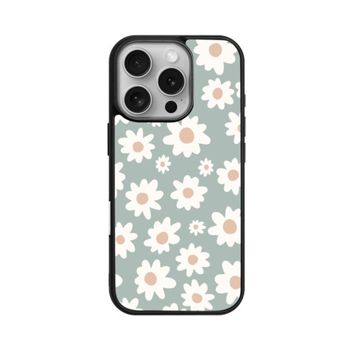 Apple iPhone 16 Pro Base Case Gänseblümchen Muster grün