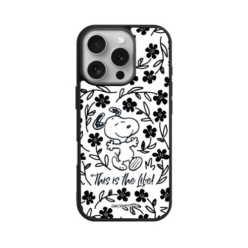 Apple iPhone 16 Pro Base Case Snoopy schwarz und weiß This Is The Life