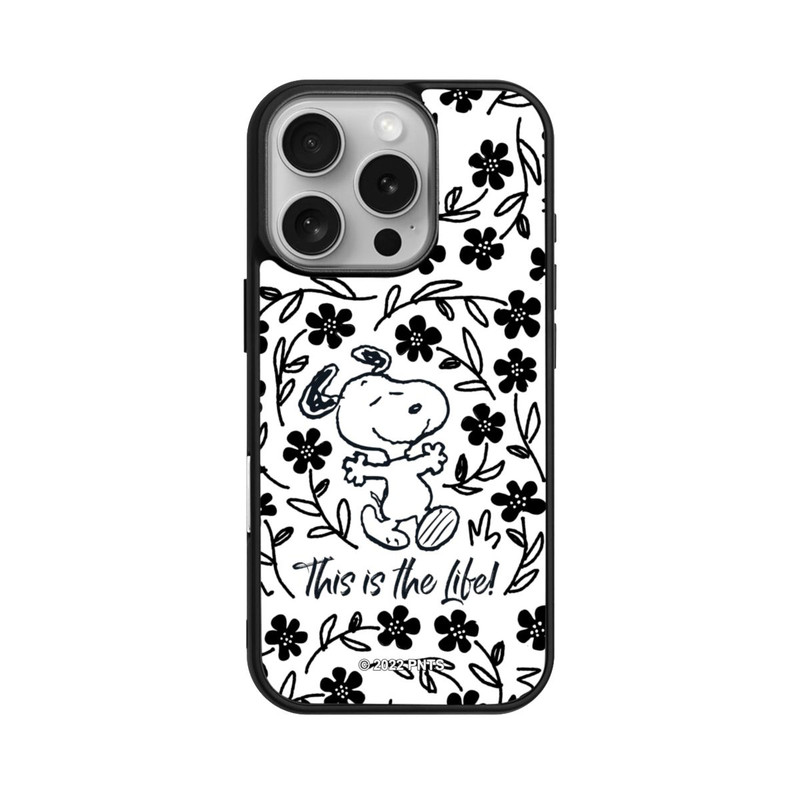 iPhone 16 Pro Base Case Snoopy schwarz und weiß This Is The Life