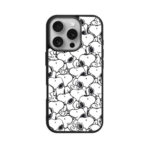 Apple iPhone 16 Pro Base Case Snoopy Muster Schwarz und Weiß