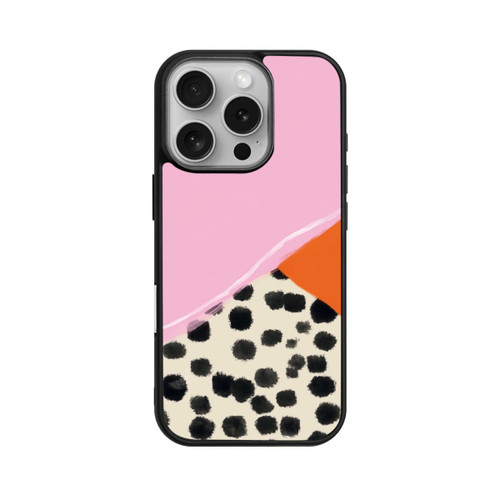 Apple iPhone 16 Pro Base Case Rosa und Orange Gepunkteter Hintergrund