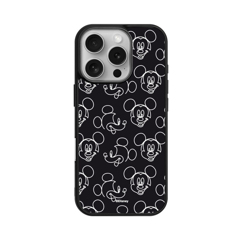 iPhone 16 Pro Base Case Disney Mickey Muster Schwarz