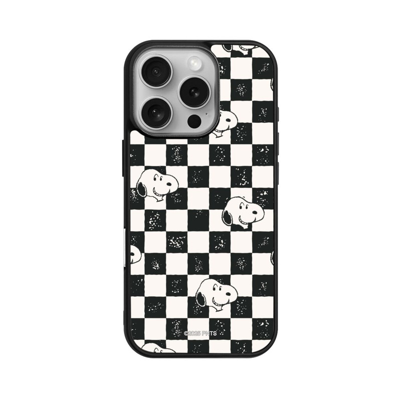 iPhone 16 Pro Base Case Snoopy Heads Checked Pattern