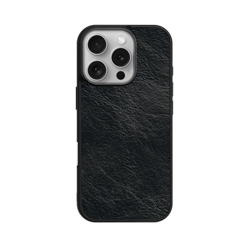 Apple iPhone 16 Pro Base Case Schwarzer Lederlook Hintergrund