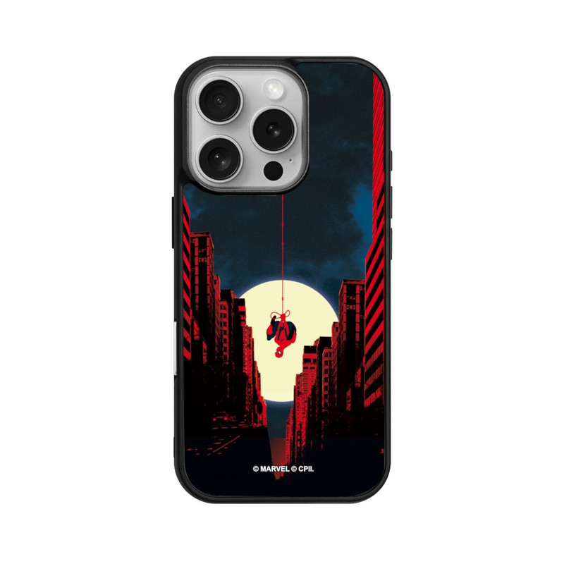iPhone 16 Pro Base Case Spider-Man Marvel between Skyscrapers