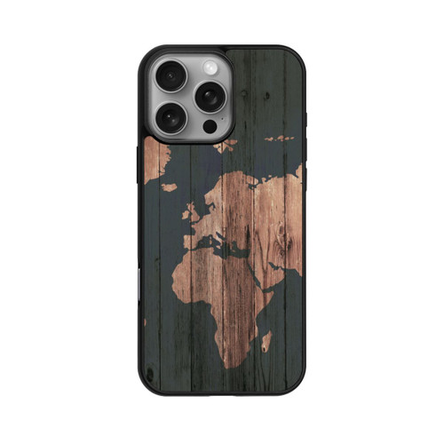 Apple iPhone 16 Pro Max Base Case Wooden World Map