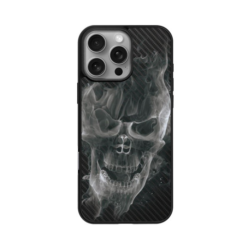 Apple iPhone 16 Pro Max Base Case rauchender Totenkopf Carbon