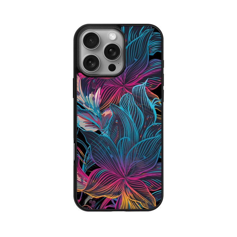 iPhone 16 Pro Max Base Case Neon Flower Power