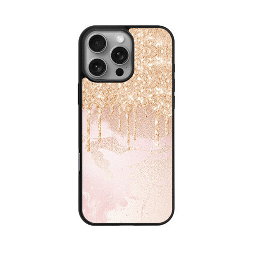 Apple iPhone 16 Pro Max Base Case  Roségoldener Glitzer Tropfen Look