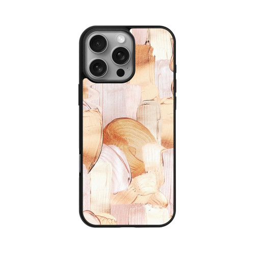 Apple iPhone 16 Pro Max Base Case Weiß/Gold Pinsel Muster