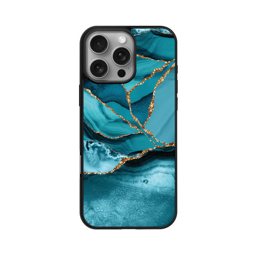 Apple iPhone 16 Pro Max Base Case Eisblaue Marmor Landschaft