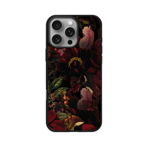 Apple iPhone 16 Pro Max Base Case Dunkle Rote Vintage Barock Rosen