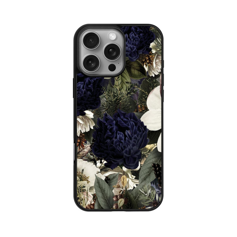 iPhone 16 Pro Max Base Case Dunkle Mitternachts Barock Vintage Blumen