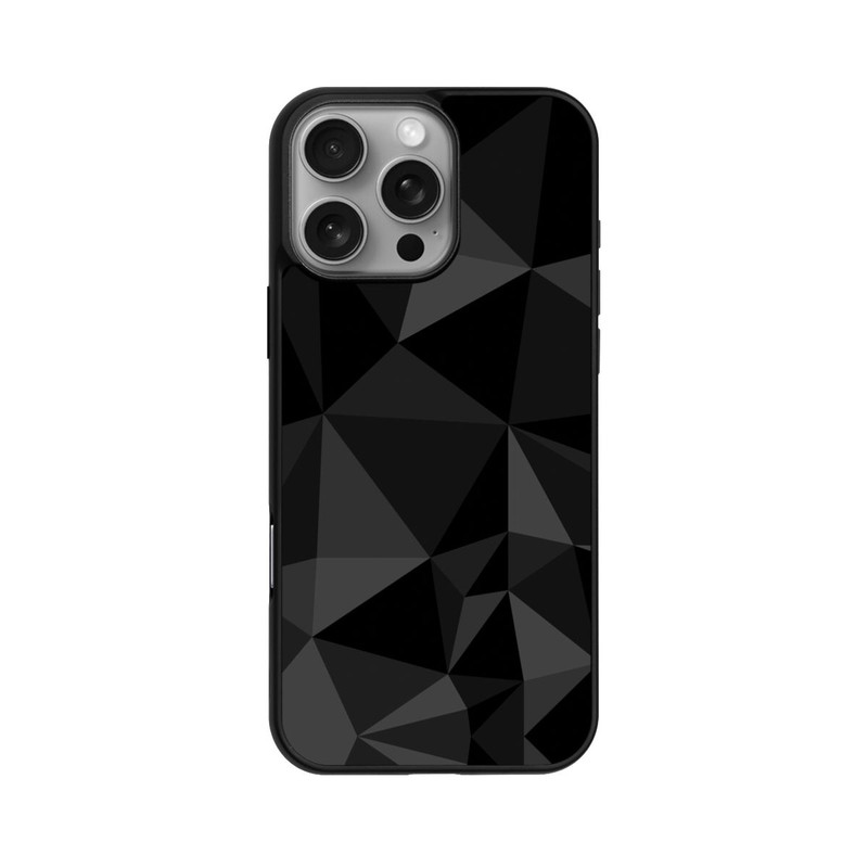 iPhone 16 Pro Max Base Case Polygonmuster schwarz