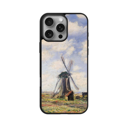 Apple iPhone 16 Pro Max Base Case Tulpenfelder mit der Rijnsburger Windmühle von Claude Monet
