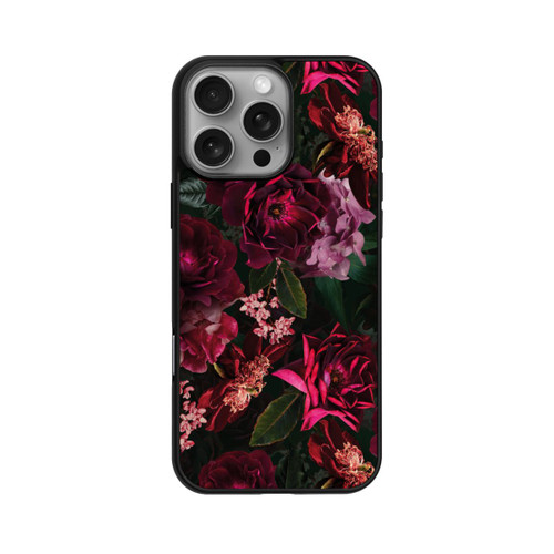 Apple iPhone 16 Pro Max Base Case Dunkle romantische Vintage Rosen und Pfingstrosen