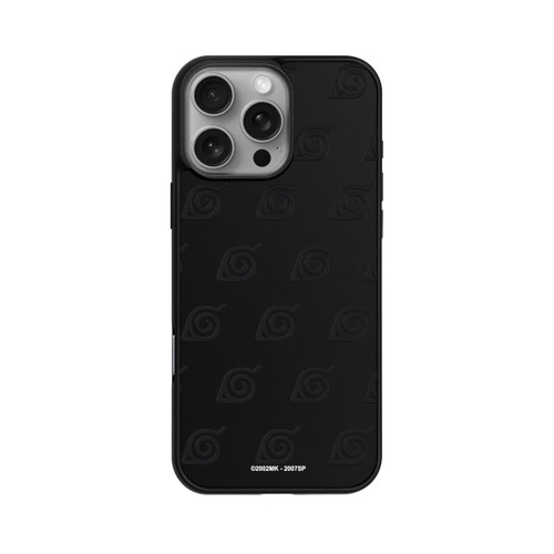 Apple iPhone 16 Pro Max Base Case Schwarzes Konoha-Muster Transparent