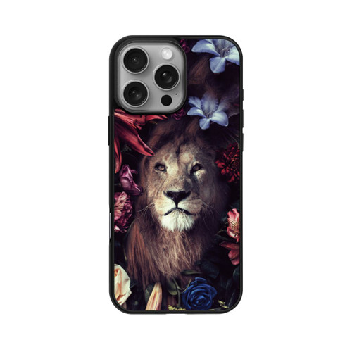 Apple iPhone 16 Pro Max Base Case Löwe Blumenrahmen