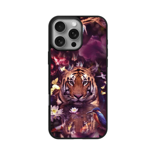 Apple iPhone 16 Pro Max Base Case Tiger Blumenrahmen