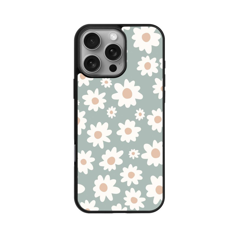 iPhone 16 Pro Max Base Case Gänseblümchen Muster grün