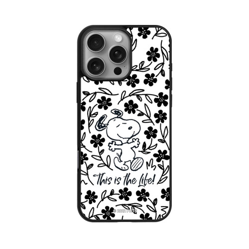 Apple iPhone 16 Pro Max Base Case Snoopy schwarz und weiß This Is The Life