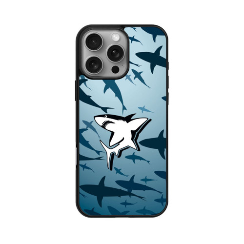 Apple iPhone 16 Pro Max Base Case Haie Muster Blau