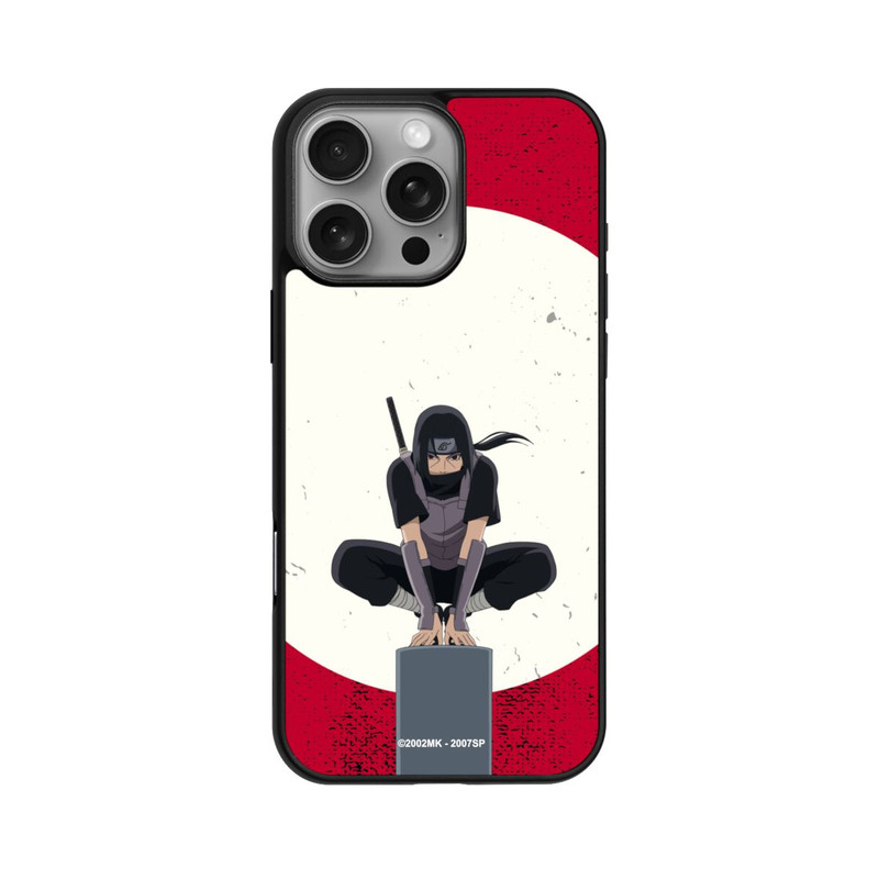 iPhone 16 Pro Max Base Case Itachi Uchiha Symbol Roter Hintergrund