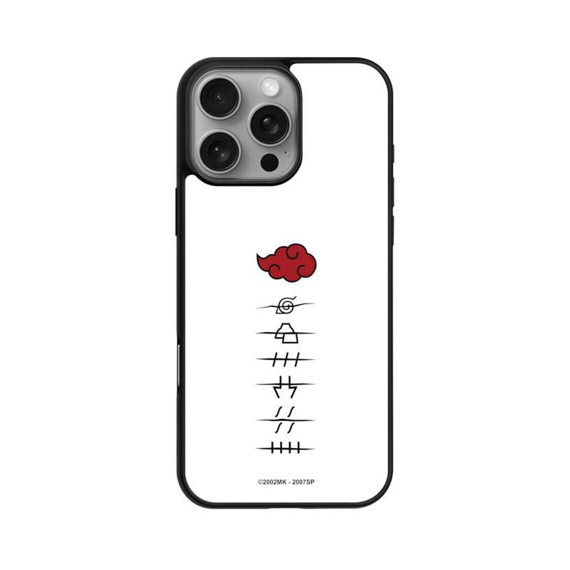 iPhone 16 Pro Max Base Case Akatsuki Mitgliedersymbole Weiß