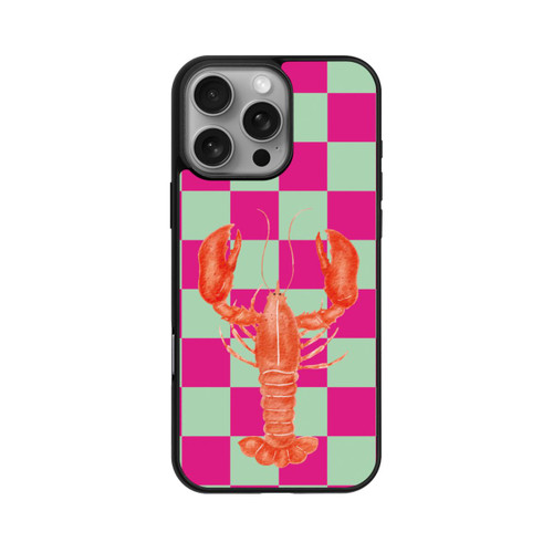 Apple iPhone 16 Pro Max Base Case Pink Checkers Lobster