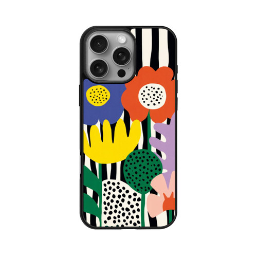 Apple iPhone 16 Pro Max Base Case Flowers Striped Background