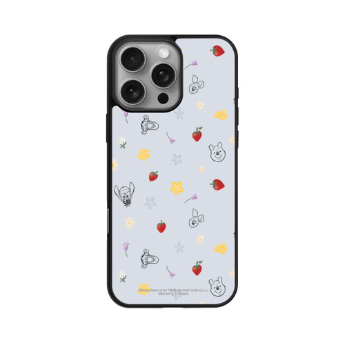 Apple iPhone 16 Pro Max Base Case Winnie Puuh und Freunde Erdbeer Muster Blau