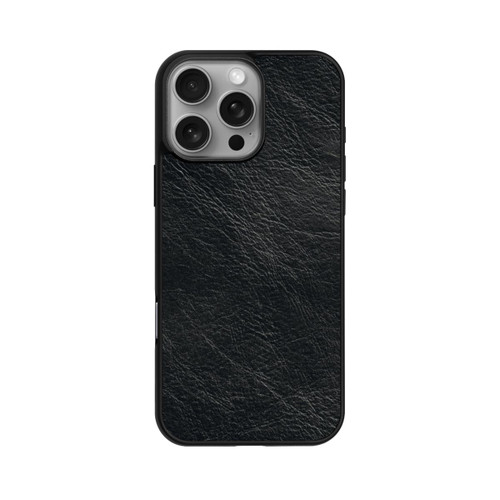 Apple iPhone 16 Pro Max Base Case Schwarzer Lederlook Hintergrund