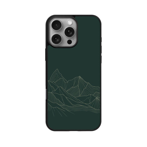 Apple iPhone 16 Pro Max Base Case Berg Line Art Grün