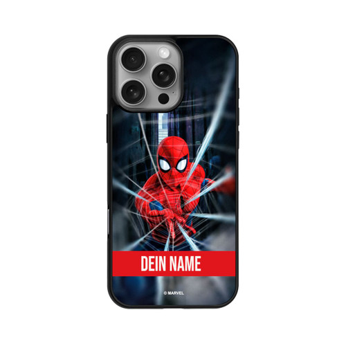 Apple iPhone 16 Pro Max Base Case Spiderman Webs in Action Personalisierbar