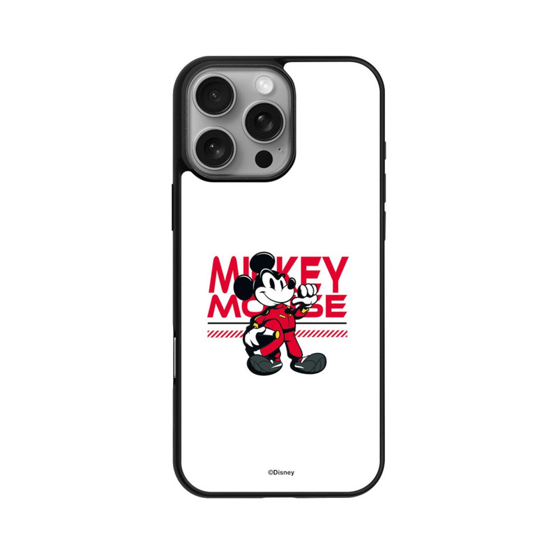 iPhone 16 Pro Max Base Case Micky Maus Rennfahrer Weiß