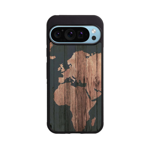 Google Pixel 9 Pro Base Case Wooden World Map