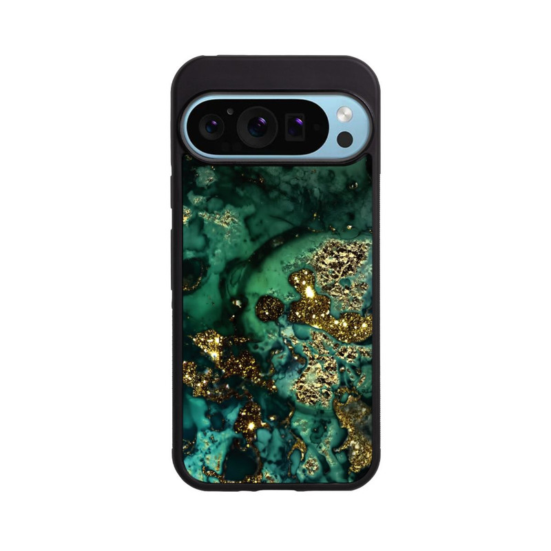 Pixel 9 Pro Base Case Cyan Glitzer Marmorlook